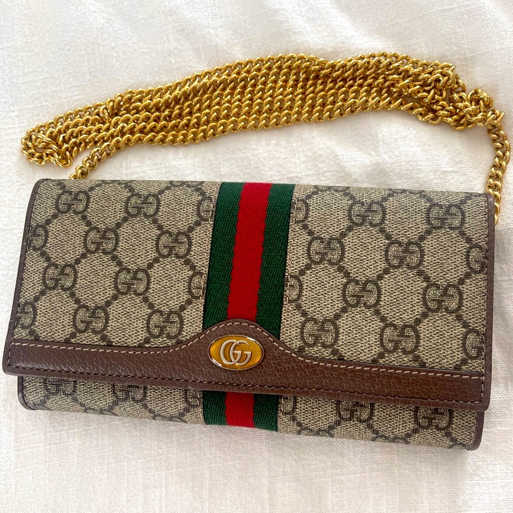 GUCCI OPHIDIA GG CHAIN WALLET
